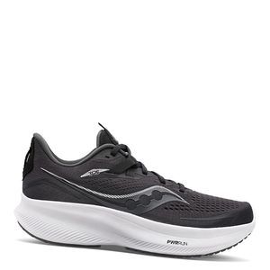 SAUCONY MEN'S RIDE 15 RUNNING SHOE, BLACK WHITE, 11 WIDE